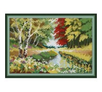 Set za vez "Jesenji pejzaž" štampano platno 40 х 50cm WLD-EK-0099 Set za vez "Jesenji pejzaž" štampano platno 40 х 50cm WLD-EK-0099