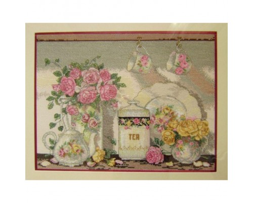 Set za vez "Čaj i ruže" štampano platno 40 х 50cm WLD-EK-0126