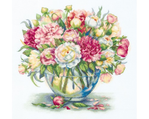 EXTRA Set za vez "Luksuzni peoniji" 33 х 32cm PANNA GMA C-7063 SRB