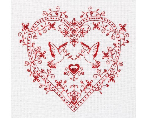 Set za vez "Srce s golubovima" 20 х 19cm PANNA GMA SO-1403
