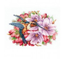 Komplet za vez "Kolibri i ruža" 21x14,5 02WLD-116