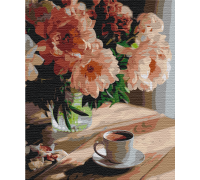 Slika po brojevima "Kafa i božuri" 40x50cm na platnu BS51686 Brushme Slika po brojevima "Kafa i božuri" 40x50cm na platnu BS51686 Brushme