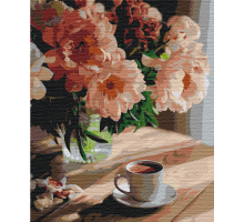 Slika po brojevima "Kafa i božuri" 40x50cm na platnu BS51686 Brushme