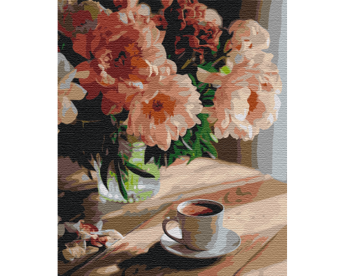 Slika po brojevima "Kafa i božuri" 40x50cm na platnu BS51686 Brushme