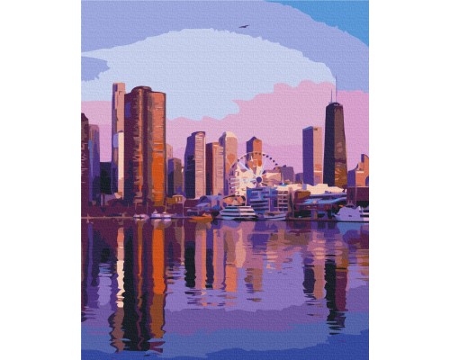 Slika po brojevima "Megagrad u zoru" 40x50cm na platnu BS52521 Brushme