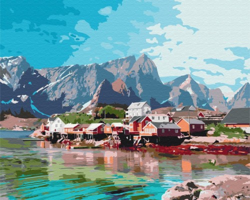 Slika po brojevima "Selo uz more" 40x50cm na platnu BS52740 Brushme