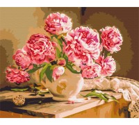 Slika po brojevima "Božuri u ugodnom interijeru" 40x50cm na platnu BS52704 Brushme