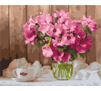 Slika po brojevima "Ružičaste petunije na stolu" 40x50cm na platnu BS52768 Brushme