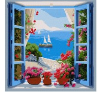 Slika po brojevima "Morski pejzaž" 40x40cm na platnu KHO2778 Slika po brojevima "Morski pejzaž" 40x40cm na platnu KHO2778