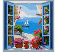 Slika po brojevima "Morski pejzaž" 40x40cm na platnu KHO2778