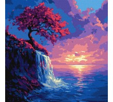 Slika po brojevima "Sakura u potoku" 40x40cm na platnu KHO6380