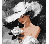 Slika po brojevima "Bijela ruža" 40x40cm na platnu KHO8637 Slika po brojevima "Bijela ruža" 40x40cm na platnu KHO8637