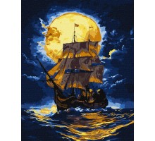 Slika po brojevima "Gdje se nebo susreće s morem" s dodatnim metalik bojama 40x50cm na platnu KHO6375