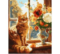 Slika po brojevima "Crvena maca" 40x50cm na platnu KHO6604 Slika po brojevima "Crvena maca" 40x50cm na platnu KHO6604