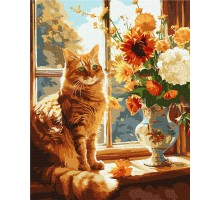 Slika po brojevima "Crvena maca" 40x50cm na platnu KHO6604