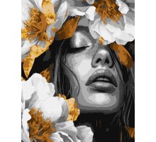 Slika po brojevima "Ples latica" s dodatnim metalik bojama 40x50cm na platnu KHO8505