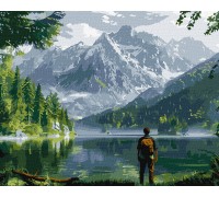 Slika po brojevima "Planinski pejzaž" 40x50cm na platnu KHO2902 Slika po brojevima "Planinski pejzaž" 40x50cm na platnu KHO2902