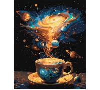 Slika po brojevima "Svemirska čajanka" s metalik bojama 40x50cm na platnu KHO5124 Slika po brojevima "Svemirska čajanka" s metalik bojama 40x50cm na platnu KHO5124