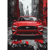 Slika po brojevima "Crveni mustang" 40x50cm na platnu KHO5157