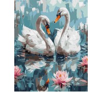 Slika po brojevima "Zaljubljeni labudovi" 40x50cm na platnu KHO6620 Slika po brojevima "Zaljubljeni labudovi" 40x50cm na platnu KHO6620
