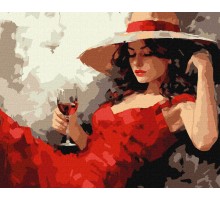 Slika po brojevima "Djevojka u šeširu" 40x50cm na platnu KHO8358