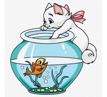 Slika po brojevima "Graciozna maca" 30x30cm na platnu KHO6202