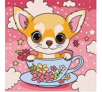 Slika po brojevima "Šarmantno štene" 25x25cm na platnu KHO6267 Slika po brojevima "Šarmantno štene" 25x25cm na platnu KHO6267