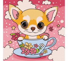 Slika po brojevima "Šarmantno štene" 25x25cm na platnu KHO6267