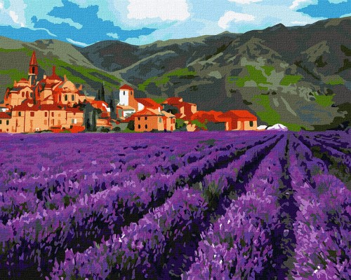 Slikanje po brojevima "Planinska lavanda" 40x50 IDY KH2216