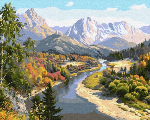 Slikanje po brojevima "Jesen u planinama" 40x50 IDY KH2848