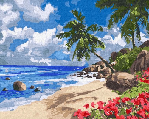 Slikanje po brojevima "Tropski otok" 40x50 IDY KH2859