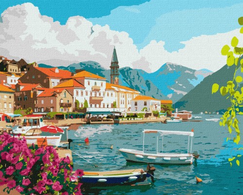 Slika po brojevima "Ljeto u zaljevu Kotor" na platnu 40x50 IDY KH2861