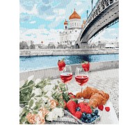 Slika po brojevima "Doručak uz rijeku" na platnu 40x50 IDY KHO3586