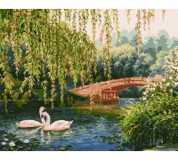 Painting by Numbers "Swans on the Lake" 40x50 IDY KHO4359