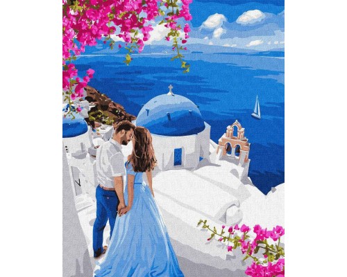 Slika po brojevima "Putovanje na Santorini" na platnu 40x50 IDY KHO4794