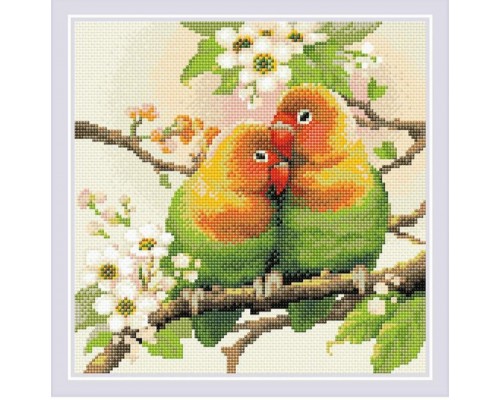 Oslikavanje cirkonima "Golubići" 30x30 Riolis AM0059