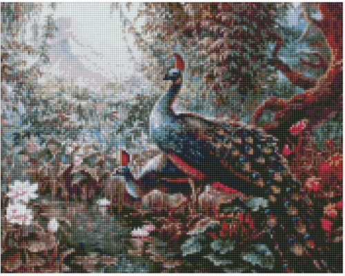 Oslikavanje cirkonima "Fairytale Peacock" 40x50 IDY AMO7336