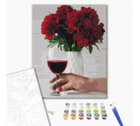 Slika po brojevima "Vino od božura" 40x50cm na platnu BS52524 Brushme