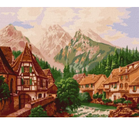 Slikanje po brojevima "Grad u planinama" 40x50 IDY KH2880